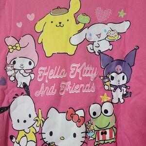 NWT! Hello Kitty & FRIENDS GRAPHICS FRONT & Back Sweatshirt XL Hot Pink Crewneck